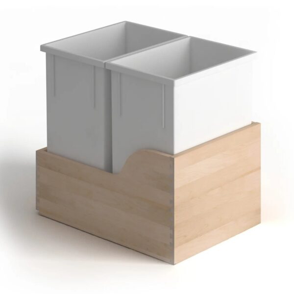 Pullout Waste Bin Double Can - 14.125" W x 11" H x 21" D