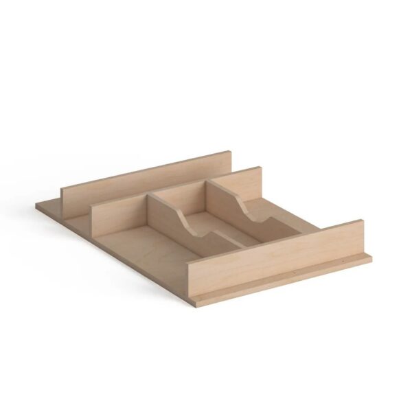 Wood Cutlery Tray - 19.25" W x 2.375" H x 19.75" D